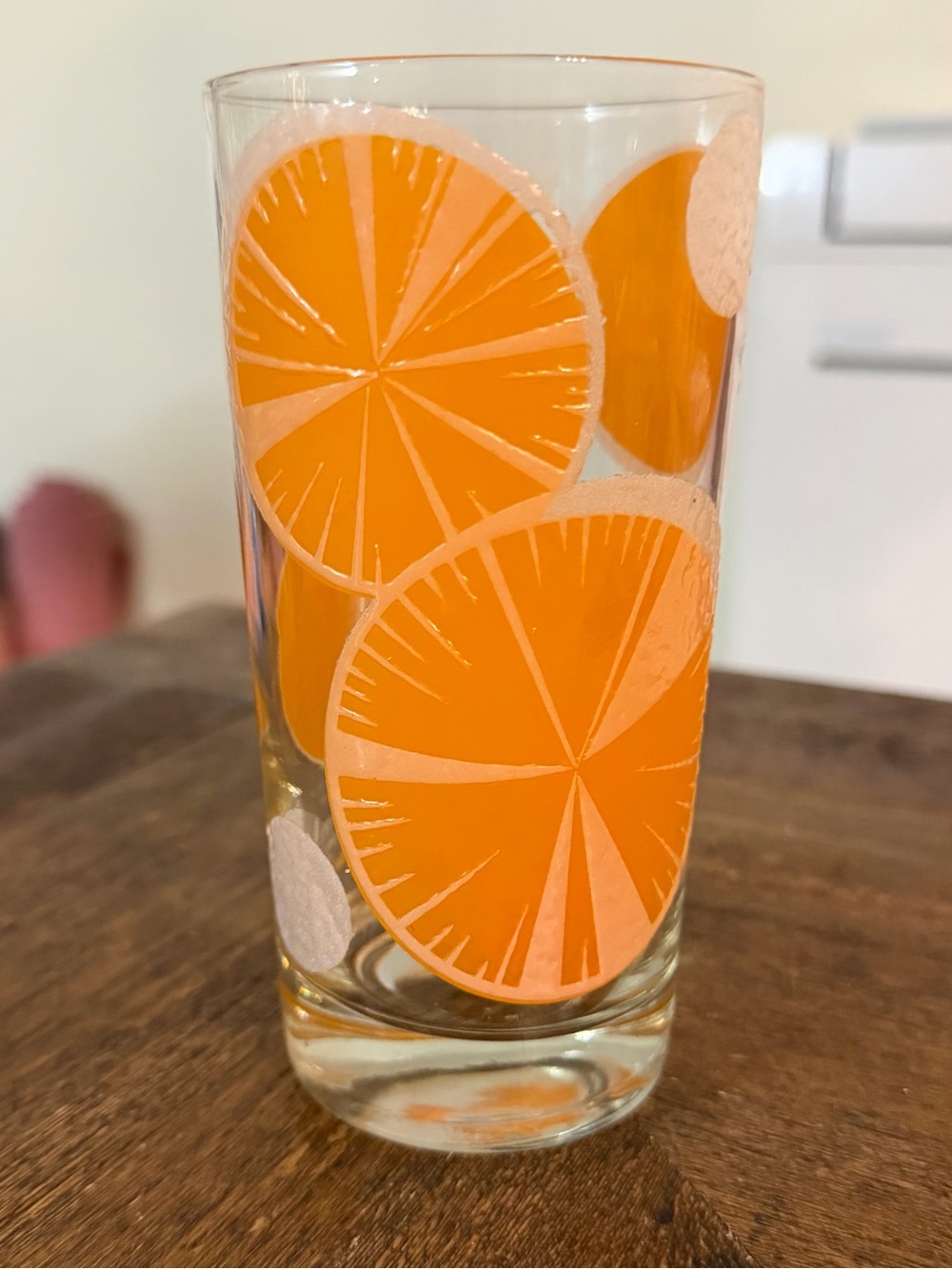Vintage Fred Press Raised Sugared Orange Slice Highball Glass - Picture 3 of 11